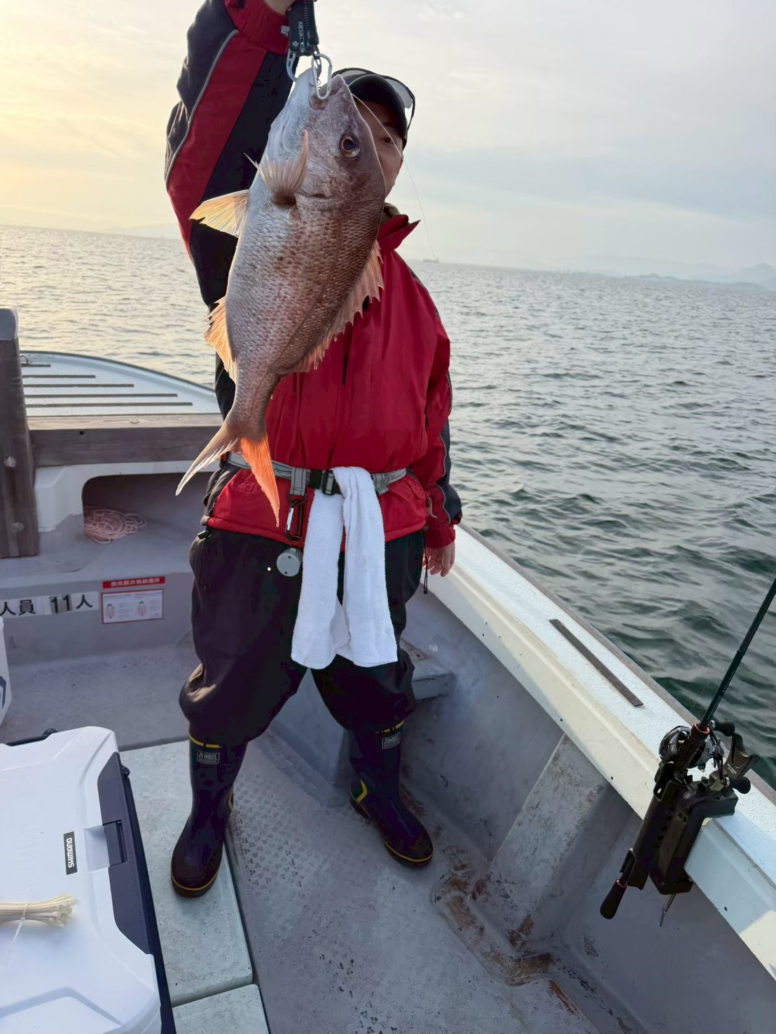 真鯛（夕マヅメ）を釣り上げたお客様