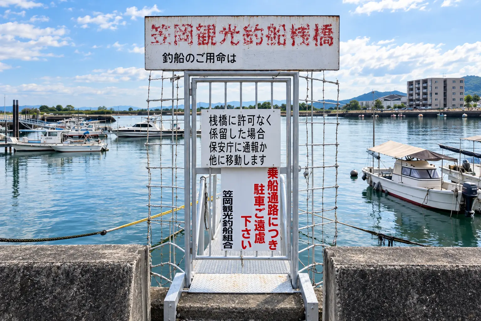 笠岡観光釣船桟橋の乗船場所